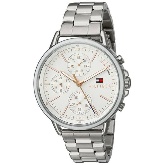 Shop Tommy Hilfiger Carly White Dial Silver Stainless Steel Strap Watch for Women - 1781787 in USA