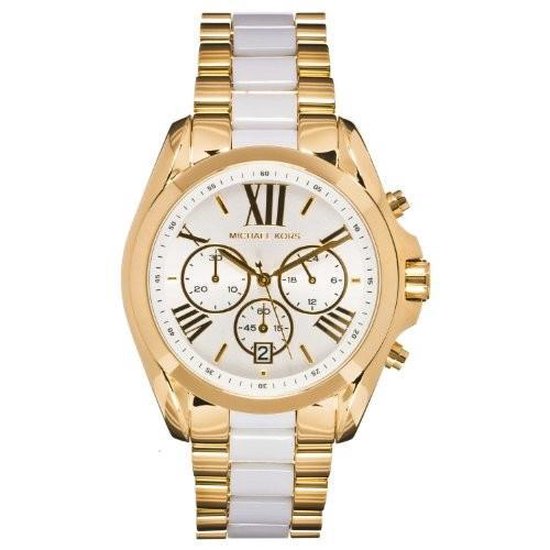 Michael Kors Bradshaw Chronograph White Dial Two Tone Steel Strap Watch For Women - MK5743 Buy Now By Michael Kors