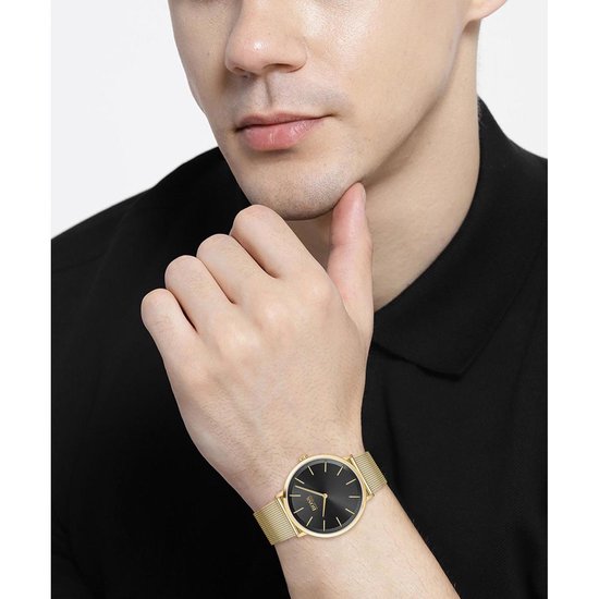 Hugo Boss Horizon Quartz Black Dial Gold Mesh Bracelet Watch For Men - 1513735 Buy Now By Hugo Boss