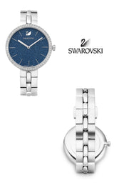 Shop Swarovski Cosmopolitan Blue Dial Silver Steel Strap Watch for Women - 5517790 in USA