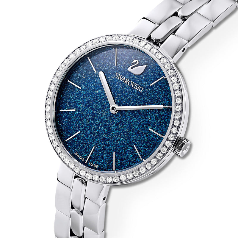 Shop Swarovski Cosmopolitan Blue Dial Silver Steel Strap Watch for Women - 5517790 in USA