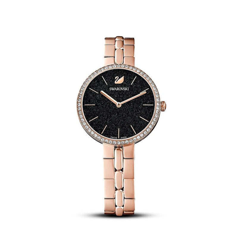 Shop Swarovski Cosmopolitan Black Dial Rose Gold Steel Strap Watch for Women - 5517797 in USA