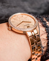 Shop Swarovski Cosmopolitan Diamond Powder Gold Dial Rose Gold Steel Strap Watch for Women - 5517800 in USA