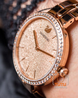Shop Swarovski Cosmopolitan Diamond Powder Gold Dial Rose Gold Steel Strap Watch for Women - 5517800 in USA