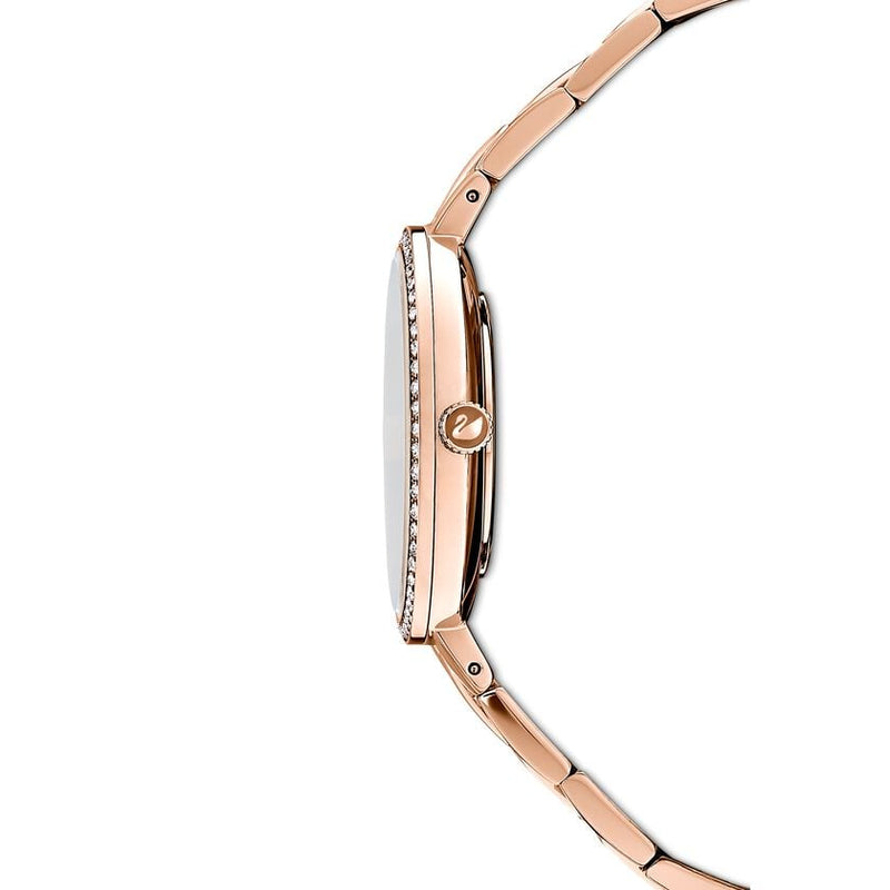 Shop Swarovski Cosmopolitan Diamond Powder Gold Dial Rose Gold Steel Strap Watch for Women - 5517800 in USA