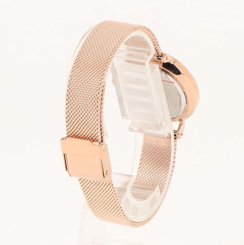 Daniel Wellington Petite Melrose Pink Dial Rose Gold Mesh Strap Watch For Women - DW00100368