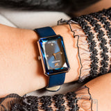 Shop Swarovski Uptown Crystal Blue Dial Blue Leather Strap Watch for Women - 5547713 in USA
