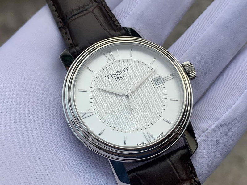 Tissot T Classic Bridgeport Silver Dial Brown Leather Strap Watch For Men - T097.410.16.038.00 Buy Now By Tissot