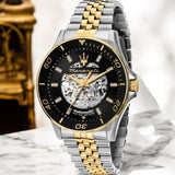 Maserati SFIDA Automatic Skeleton Black Dial Two Tone Steel Strap Watch For Men - R8823140010 Buy Now By Maserati