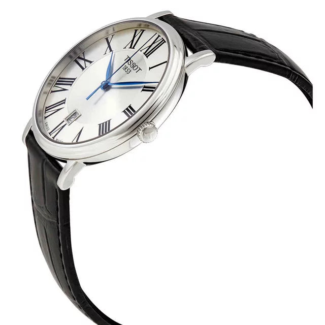 Tissot Carson Premium Silver Dial Black Leather Strap Watch For Men - T122.410.16.033.00 Buy Now By Tissot