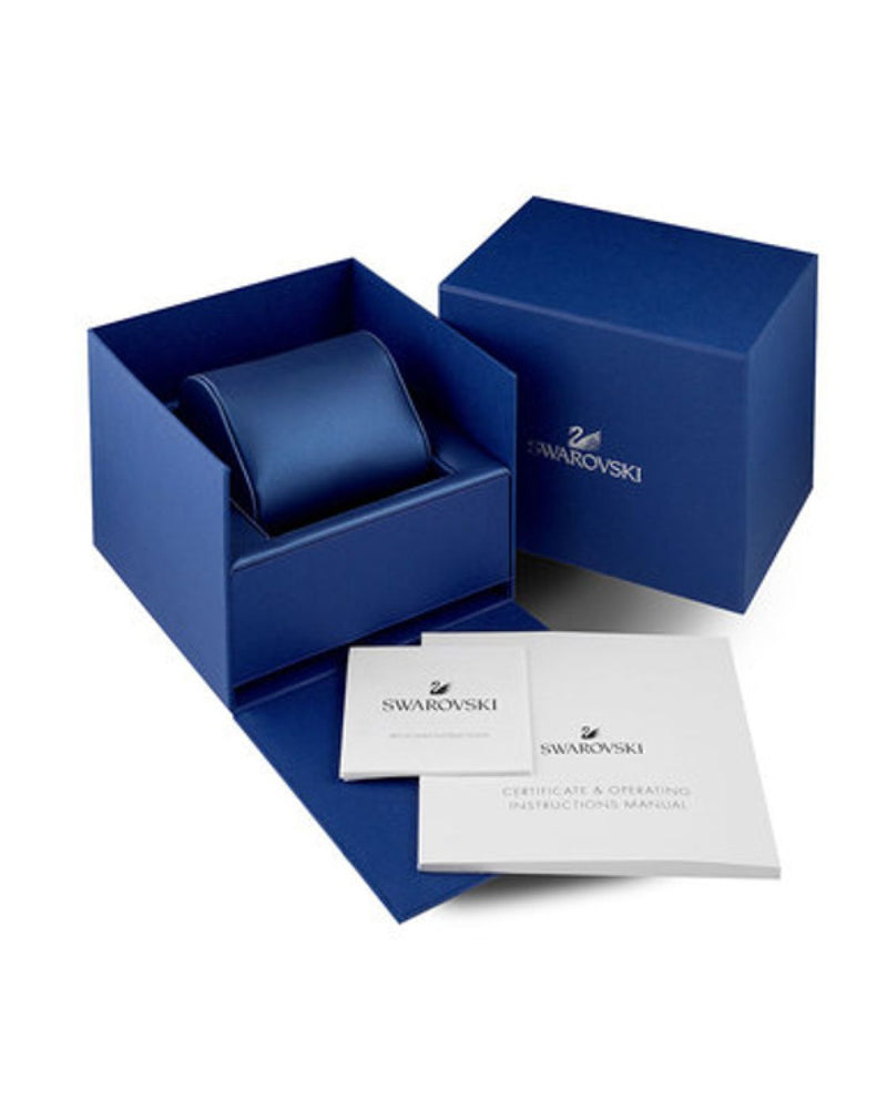 Shop Swarovski Passage Chrono Crystal Blue Dial Blue Leather Strap Watch for Women - 5580342 in USA
