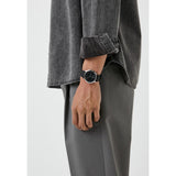 Shop Emporio Armani Kappa Analog Quartz Black Dial Black Leather Strap Watch For Men - AR11013 in USA
