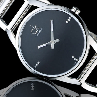 Calvin Klein Stately Black Dial Silver Steel Strap Watch for Women - K3G2312S Buy Now By Calvin Klein