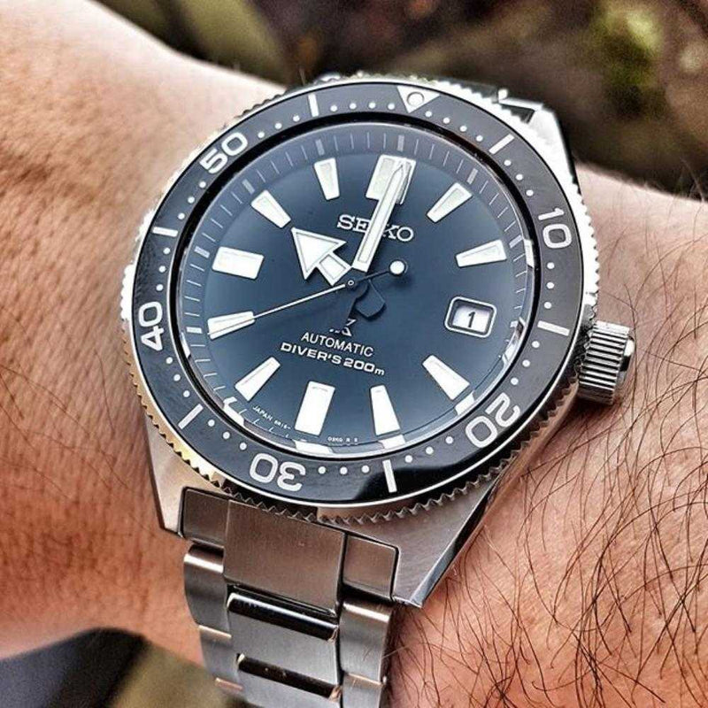 Shop Seiko Prospex Automatic Diver Black Dial Silver Steel Strap Watch For Men - SPB051J1 in USA