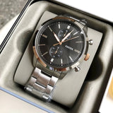 Fossil Townsman Chronograph Grey Dial Silver Steel Strap Watch for Men - FS5407 Buy Now By Fossil