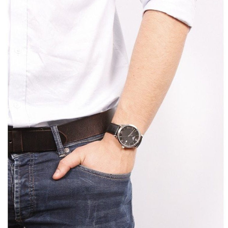 Tissot T Classic Tradition Quartz Black Dial Black Leather Strap Watch For Men - T063.610.16.058.00 Buy Now By Tissot