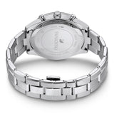 Shop Swarovski Octea Lux Sport Chronograph Black Dial Silver Steel Strap Watch for Women - 5610520 in USA