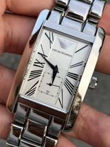 Emporio Armani Classic White Dial Silver Steel Strap Watch For Men - AR0145 Buy Now By Emporio Armani