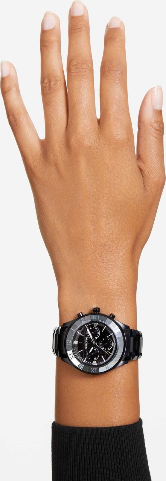 Shop Swarovski Dextera Chronograph Black Dial Black Steel Strap Watch for Women - 5641393 in USA