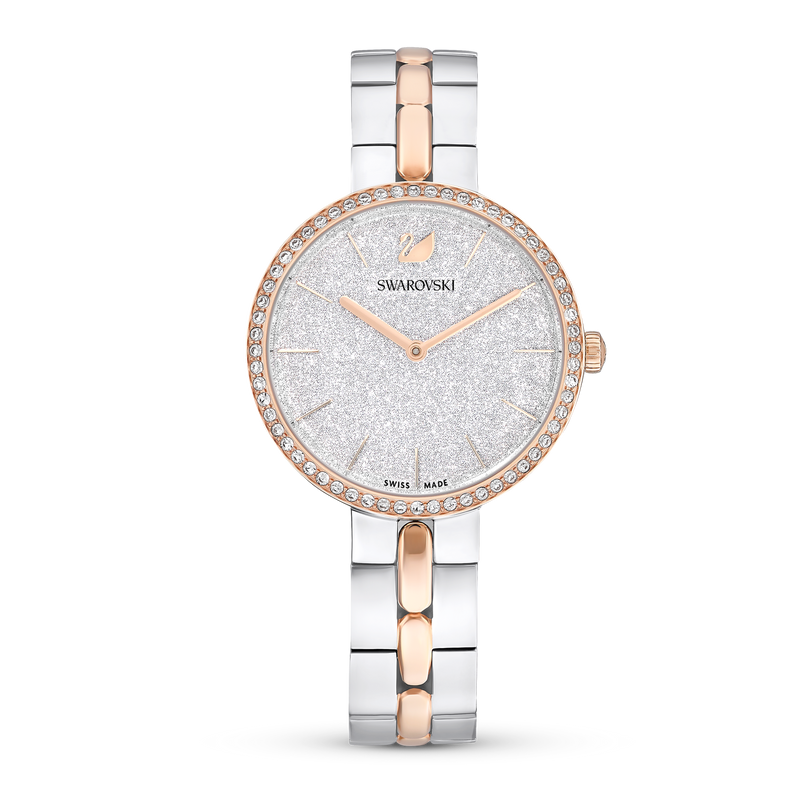 Shop Swarovski Cosmopolitan Crystals Silver Dial Two Tone Steel Strap Watch for Women - 5644081 in USA