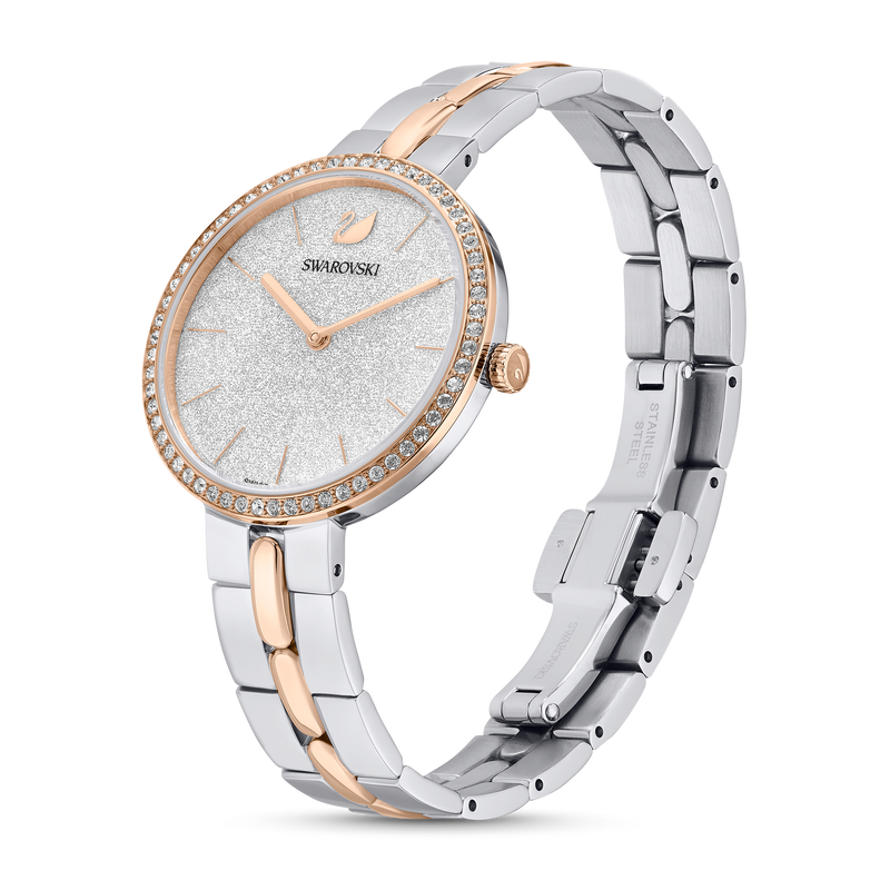 Shop Swarovski Cosmopolitan Crystals Silver Dial Two Tone Steel Strap Watch for Women - 5644081 in USA