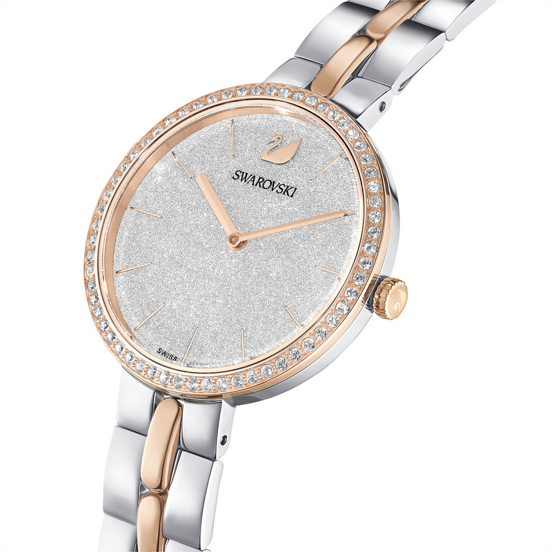 Shop Swarovski Cosmopolitan Crystals Silver Dial Two Tone Steel Strap Watch for Women - 5644081 in USA