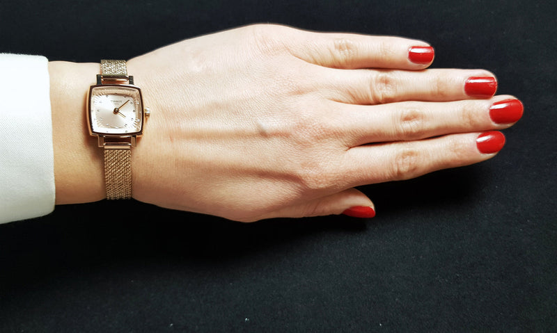Tissot Lovely Square Lady Quartz Rose Gold Dial Rose Gold Mesh Bracelet Watch For Women - T058.109.33.456.00 Buy Now By Tissot