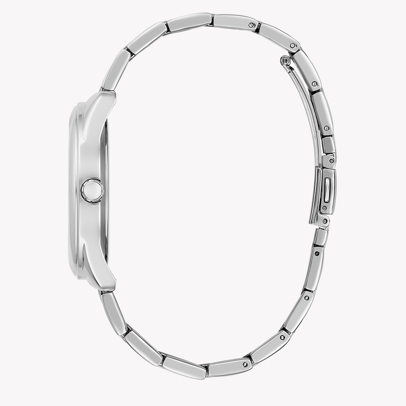 Shop Guess Cubed Analog Silver Dial Silver Steel Strap Watch For Women - GW0606L1 in USA
