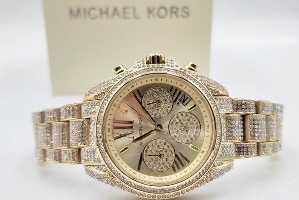 Michael Kors Mini Bradshaw Crystals Gold Dial Gold Steel Strap Watch For Women - MK6494 Buy Now By Michael Kors