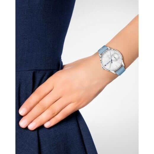 Shop Tommy Hilfiger Brooke Silver Dial Blue Leather Strap Watch for Women - 1782023 in USA