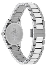 Shop Gucci G Timeless Quartz Diamonds Black Dial Silver Steel Strap Watch For Women - YA1265024 in USA
