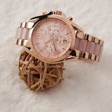 Michael Kors Bradshaw Chronograph Pink Dial Two Tone Steel Strap Watch For Women - MK6830 Buy Now By Michael Kors