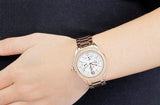 Bulova Crystal Silver Dial Rose Gold Steel Strap Watch for Women - 97N101 Buy Now By Bulova