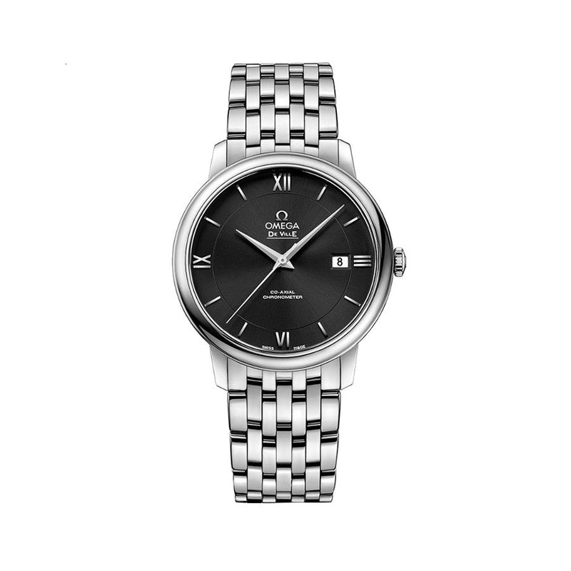 Shop Omega De Ville Prestige Co-Axial Black Dial Silver Steel Strap Watch for Men - 424.10.40.20.01.001 in USA