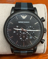 Emporio Armani Luigi Chronograph Quartz Black Dial Two Tone Nylon Strap Watch For Men - AR1948 Buy Now By Emporio Armani