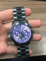 Michael Kors Runway Chronograph Purple Dial Black Steel Strap Watch For Women - MK5954 Buy Now By Michael Kors