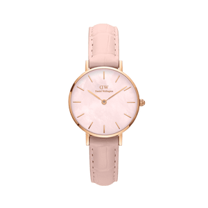 Daniel Wellington Petite Rouge Pink Dial Pink Leather Strap Watch For Women - DW00100511