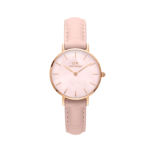 Shop Daniel Wellington Petite Rouge Pink Dial Pink Leather Strap Watch For Women - DW00100511 in USA