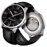 Tissot Chemin Des Tourelles Powermatic 80 Black Dial Black Leather Strap Watch For Men - T099.407.16.058.00