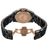 Emporio Armani Valente Ceramica Chronograph Black Dial Black Steel Strap Watch For Men - AR1410 Buy Now By Emporio Armani