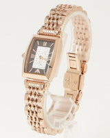 Emporio Armani Gianni T-Bar Analog Crystal Brown Dial Rose Gold Steel Strap Watch For Women - AR11407 Buy Now By Emporio Armani