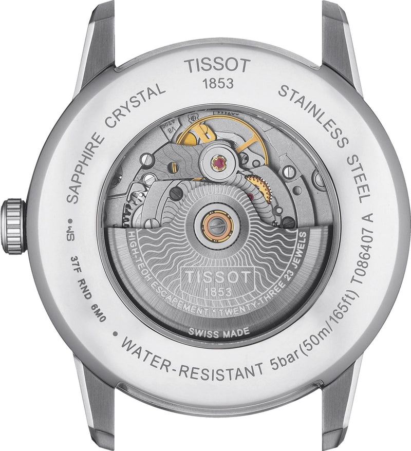 Shop Tissot Luxury Powermatic 80 Silver Dial Brown Leather Strap Watch For Men - T086.407.16.037.00 in USA