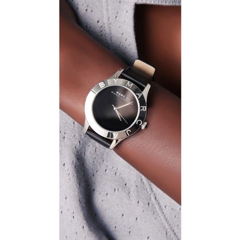 Marc Jacobs Blade Black Dial Black Leather Strap Watch for Women - MBM1205 Buy Now By Marc Jacobs