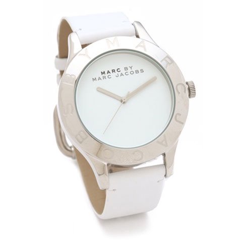 Marc Jacobs Blade White Dial White Leather Strap Watch for Women - MBM1200 Buy Now By Marc Jacobs
