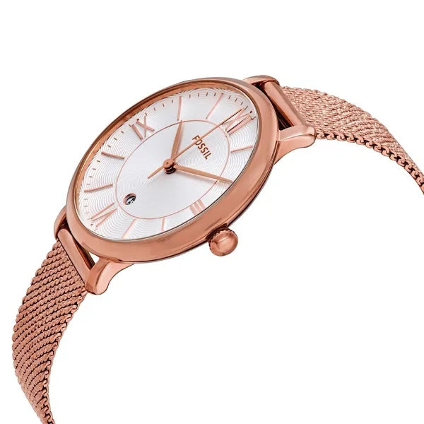 Fossil Jacqueline Mother of Pearl White Dial Gold Mesh Strap Watch for Women - ES4352 Buy Now By Fossil