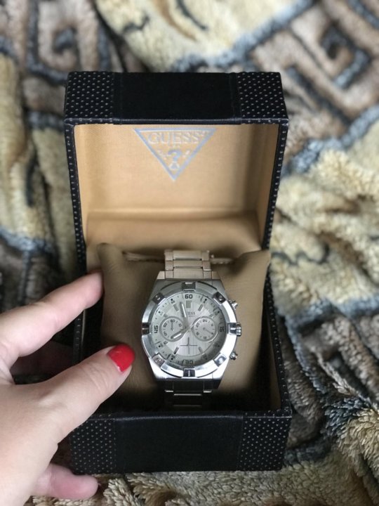 Shop Guess Analog Quartz Silver Dial Silver Steel Strap Watch For Men - U0377G1 in USA