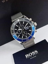 Hugo Boss Ocean Edition Black Dial Silver Mesh Strap Watch for Men - 1513742 Buy Now By Hugo Boss