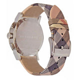 Burberry The City Nova White Dial Checked Brown Leather Strap Watch for Men - BU9357 Buy Now By Burberry