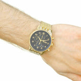 Hugo Boss Navigator Black Dial Gold Steel Strap Watch for Men - 1513531 Buy Now By Hugo Boss