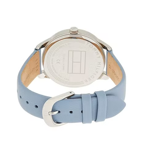 Shop Tommy Hilfiger Brooke Silver Dial Blue Leather Strap Watch for Women - 1782023 in USA